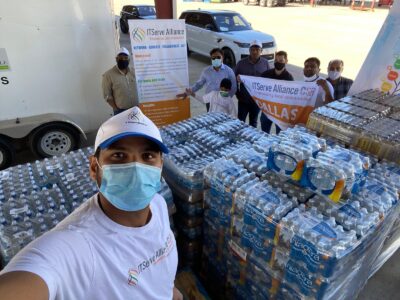 Donated 5 pallets of water partnered with the Lewisville Emergency Response Team