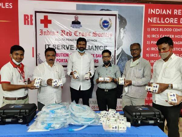 ITServe Alliance Donated Ventilators along with other medical supplies to Hospital in Nellore, A.P through Indian Red Cross