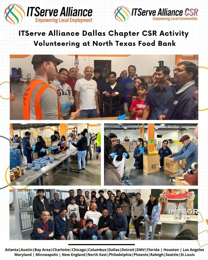 Appreciating the heartfelt dedication of ITServe Alliance Dallas Chapter!