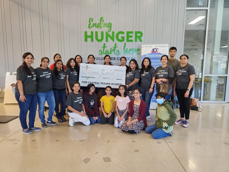 ITServe Austin Chapter held food packing at Central Texas Food Bank as 2023 April CSR Volunteer event