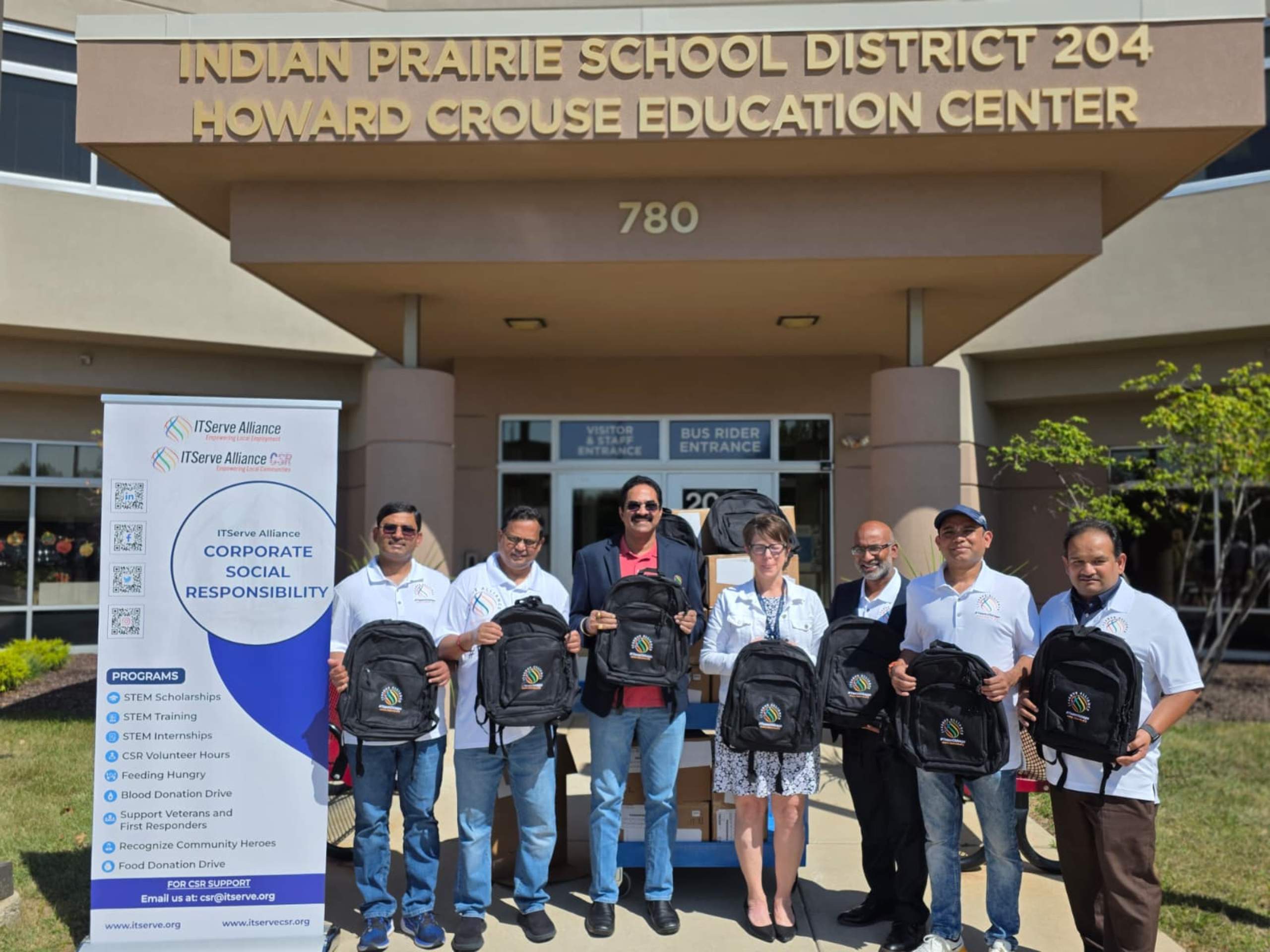 ITServe Alliance Chicago Chapter CSR Activity – School Bag Distribution